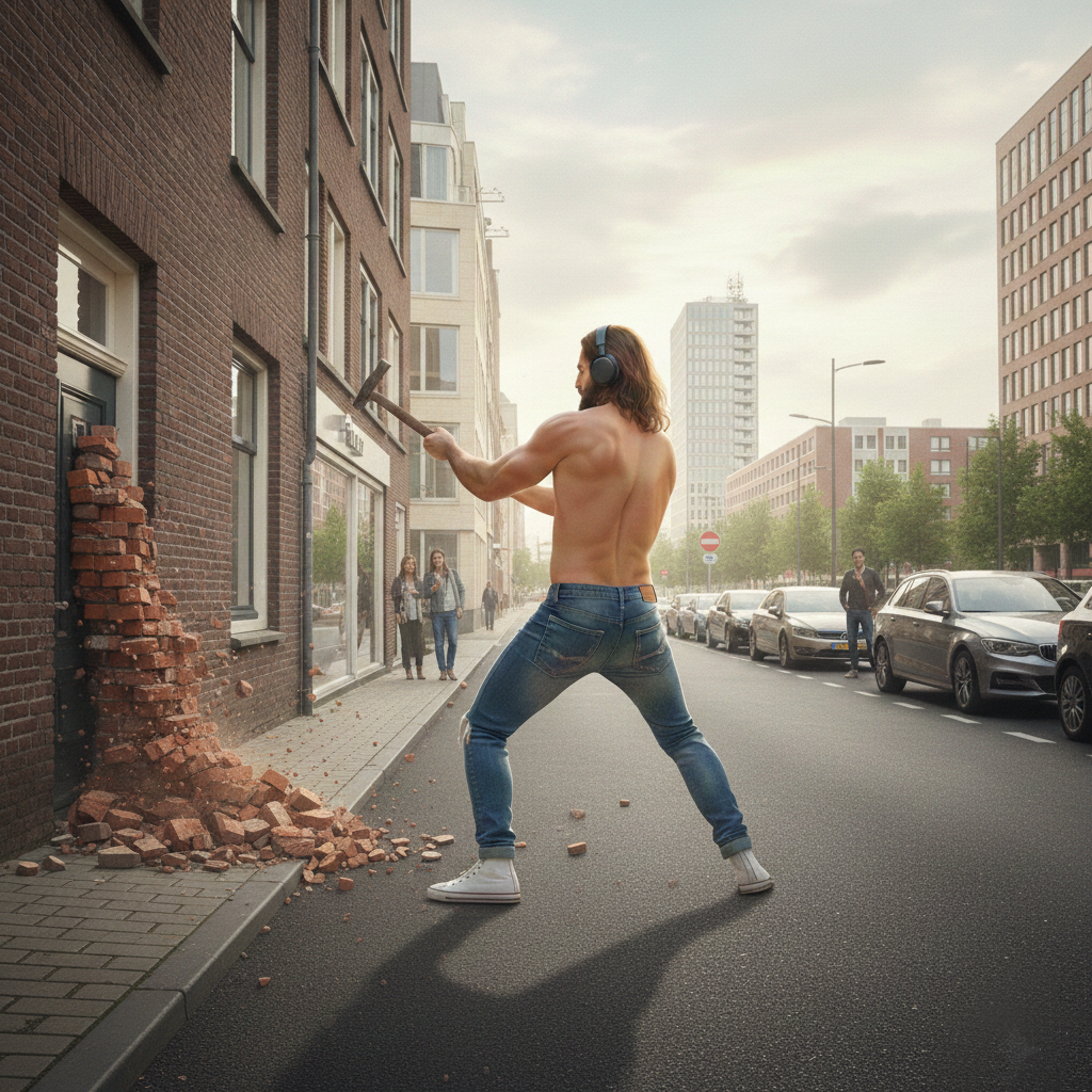 silent-disco-jesus-breaking-down-the-walls-briks-blocking-door