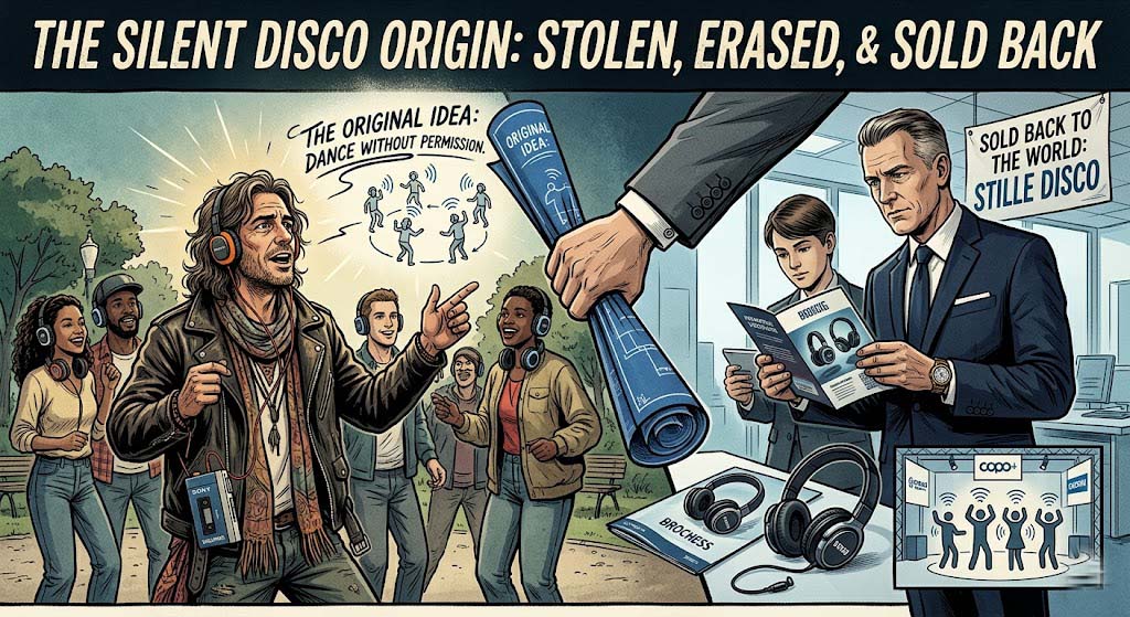 How the Silent Disco Origin Was Stolen, Erased, and Sold Back to the World